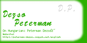 dezso peterman business card